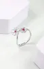 Rings de cluster Fiy Natural 0.080ct Red Ruby Ring Diamonds Jewelry Anniversary Feminino para finos finos do dia dos namorados presentes