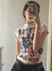 女性用TシャツTシャツharajuku韓国y2kグラフィックプリント半袖ティートップ服ファッションヴィンテージストリートOネックTシャツ