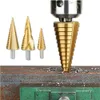 NYA 6st HSS Step Drill Saw Borr Bit Set Cone Hole Cutter Taper Metric Titanium Coated Metal Hex Core Drill Bits