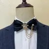 Галстуки-бабочки для мужчин Формальная одежда Мужской свадебный костюм Рубашка Студенческий хозяин Персонализированная корейская корона