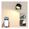 Vägglampor LED -läslampor monterade sconces med 3 färgtemperaturer laddningsbart batteri 360 ° justering