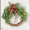 Dekoratif Çiçekler 45/50cm Çiftlik Noel Çelenk Yıl kolyeler Çan Çam Konileri Ball Garland Xmas Malzemeleri