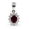 Senaste design Luxury Prong Setting 18K White Gold 100% Natural Diamond Gem Stone Fine Jewelry Ruby Charm Hängen för kvinnor