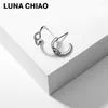 Brincos de argolas chiao jóias de moda chique simples mini metal redondo para mulheres