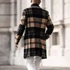 Men's Wool Blends Autumn Winter Fashion Men's Woolen Coats Solid Color Single Breasted Lapel Long Coat Jacket Casual Overcoat Casual Trench 231124