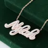 letter fashion jewelry pendants charms 10k 14k gold custom pendant moissanite chain vvs alphabet necklace