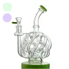 Super Vortex Glass Bong Dab Rig Oil Rigs Hookahs Tornado Cyclone Bongs 12 Recycler Tube Water Pipe med 14 mm Joint Heady Bowl ZZ