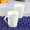 Muggar White Bone China Mugg Simple Fashion Coffee Milk Te Drinking Cup Ceramic Gift till Birthday Wedding Anniversary Christmas