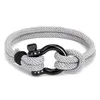 Bracciale con polsino in corda intrecciata per uomo Donna Braccialetti nautici leggeri con chiusura a ferro di cavallo in acciaio inossidabile Gioielli di moda Drop Dhnxe