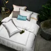 Set di biancheria da letto in cotone egiziano 100% di lusso bianco per hotel a 5 stelle Completo copripiumino matrimoniale king size Copripiumino / set di lenzuola piatte 4 / 6 pezzi C0223g9zi