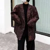 Men's Suits Spring Retro Blazers Mens Suit Jackets Dark Harajuku Leopard Print Clot Male Ruffian Handsome Fried Street Top Loose Small Coats