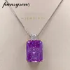 Pendanthalsband Pansysen Luxury 925 Sterling Silver 12x16mm Radiant Cut Sapphire Citrine Diamond Gemstone Pendant Halsband Party Fine Jewelry 231124