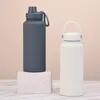 2 Lids Sports Stal nierdzewna butelki z wodą szerokie usta Izolowana próżnia wielokrotnego użytku odporna na wyciek BPA metalowe butelki stołówek termos dla mężczyzn dla mężczyzn gimnastyka