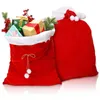 Décorations de Noël 1pcs Sacs Sacs de Père Noël en velours rouge avec cordon de serrage Grand cadeau de Noël Stockage Fournitures de fête de vacances 231124