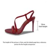 Sandali 2023 Per le donne Scarpe rosse classiche con tacchi alti Fondo di lusso Slingback Open Toe Stiletto Vestito da cerimonia nuziale da donna sexy