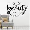 Wall Stickers Barber Tools Decal Hair Shop Hairdresser Beauty Salon Interior Decor Window Personalised Art Wallpaper N17972709