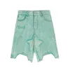 Dames shorts Frayed Pentagram Distressed Washed Women Designer Cutting Gray Clothing Denim Short 2023 Summer Vintage Aesthetic