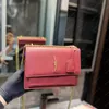 Küçük Lüks Deri Kadın Çanta Metal Zinciri SL Tasarımcı Omuz Crossbody Bag Sacoche Messenger Çantalar Çanta 22906