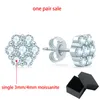 Dangle Chandelier Smyoue 3mm Full Studs Earrings for Women 7 Stones Sparkling Flower Wedding Jewelry S925 Sterling Silver Earring GRA 230422