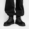 Winter Martin Boots Men's High Top Shoes Locomotive Work Boots Black Shoes 112423a