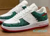 Designer-Sneaker für Herren, lässig, Virgils Bianco Basso in Rilievo Verde, Rot, Grün, Rot, Tela, Schwarz, Metallic-Silber, Luxus-Domenne-Sneaker, Sneakers 01