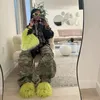 Slipper Winter Plush Flat Open Toe Faux Fur Slides Y2K Furry Mongolian Flip Flops Home Warm Non slip Ladies Shoes 231123