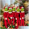 Dekoracje świąteczne Red Green Doll for Elf Tree Decoration Wiseld z kapeluszem Nowy Rok Dziecięce Prezenty Upuść dostawa ogrodu Festi Dhfp3