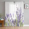 Curtain Silver Plant Flower European Style Tulle Sheer Curtains For Living Room Decor Window Bedroom Voile Organza Drapes