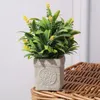 Dekorativa blommor kransar 2st Simulering el sovrum skrivbordet liten gåva krukut konstgjord växt hem dekor bröllop falska lavendel bonsai p