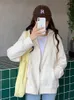 Hoodies voor dames lente herfst dames Koreaanse stijl lange mouw Loose Solid Pocket Zip-Up Baseball Jacket Vrouw Harajuku Oversized Coat
