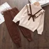 Kleidungssets Bear Leader Baby Mädchen Pullover Kleidungssets Neueste Winter Gestrickte Rüschen Mode Party Urlaub Neugeborene Kinder Kostüme