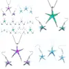 Bijoux Boucles D'oreilles Collier Sea World Starfish Design Synthèse Du Feu Opale Pendentif Océan Animal Maxi Colliers Pour Femmes Boho Set Drop Dhkqf