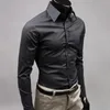 Camicie eleganti da uomo Camicia elegante Chiusura abbottonata non visibile attraverso bottoni automatici in cotone vestibilità slim