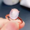 Bague en Quartz Rose naturel 3ct, pour usage quotidien, argent 925, 8mm x 10mm, bijoux en Quartz Rose, plaqué or 18 carats, pierre précieuse