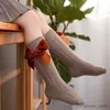 Chaussettes pour enfants Chaussettes hautes pour bébés filles Chaussettes pour enfants en coton à gros nœud Jambières solides Princesse Filles Chaussettes longues et douces pour enfants