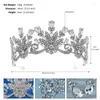 Fermagli per capelli Fiore di lusso Strass Fasce per capelli Donna Vintage Wedding Bridal Crown Hoop Squisita eleganza Accessori per feste 2023