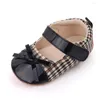 First Walkers Infant Born Baby Girls Spring Summer Autumn Flats Lattice Bowknot Princess Dress Shoes No-Slip