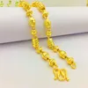 Chains LUXURY 14K GOLD MEN'S NECKLACE FOR WEDDING ENGAGEMENT ANNIVERSARY JEWELRY YELLOW HOLLOW BEADED CHAIN GIFTS MALE