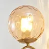 Vägglampor LED -lampa Iron Night Reading bredvid heminredning Trappor Vintage Loft Sconce Light Glass Ball Gold Black E27 Fixture