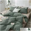 Set di biancheria da letto Set di biancheria da letto Tessili per la casa Piumino in tinta unita Er Federa Lenzuolo Ab Pizzo Boy Kid Teen Girl Biancheria da letto Set Drop Deliver Dh1G5