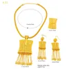 Necklace Earrings Set ANIID Dubai Design Tassel Necklaces Rings Sets For Women Wedding Ethiopian Luxury Gold Color Jewelry Brithday Gifts