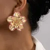 أقراط Hoop Vintage Camellia Flower Stud for Women Party Gift Holiday Fashion Jewelry Ear Accorities E400