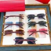 Designer cartera Sunglasses cartiar carteir 22 Types of Kajia Personalized Rimless Cut Edge Ins Net Red Women Ct0013