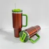 Аршюлоновый самолет для тумблера H2,0 40oz Tumblers Cups Coffee Mugs Cup Outdoor Camping Cup с силиконовой ручкой крышкой и соломенной розовой кофейной чашкой для воды Dhl Dhl