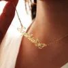 Colliers pendentifs Personnalisé papillon nom collier femmes étanche en acier inoxydable personnalisé pendentif chaîne personnalisé bijoux cadeau d'anniversaire 231124