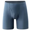 Cuecas de tamanho grande masculino shorts de boxer longos esportes respiráveis ​​fitness roupe