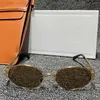 Triomphe Lunettes de soleil en métal CL40235U Ovale Femmes Designer Vintage Cadre mince Matériel Miroir Jambe Prescription Mode Lunettes de fête Boîte d'origine 7PST