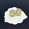 Vintage placcato oro 18 carati Designer di marchi di lusso G-Letters Stud Clip Catena geometrica Donne famose Cuore Strass di cristallo Orecchino di perla