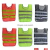 Reflective Safety Supply Wholesale Vest Clothing Hollow Grid Vests High Visibility Warning Working Construction Traffic Drop Deliver Dhih9