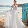 Brautkleid Ramanda Moderne V-Ausschnitt Applikationen Chiffon Schlagärmel Tüll Brautkleid Elegant A-Linie Rückenfrei Für Momen